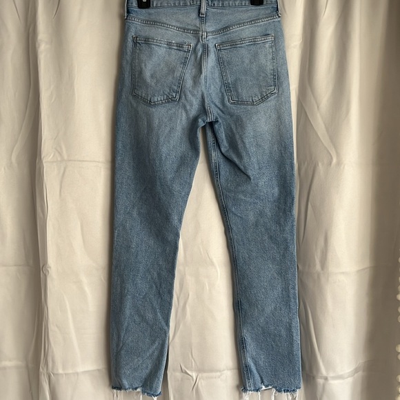 Agolde Merrel Light Wash Mid Rise Straight Raw Hem Jeans Size 26 - Picture 3 of 6